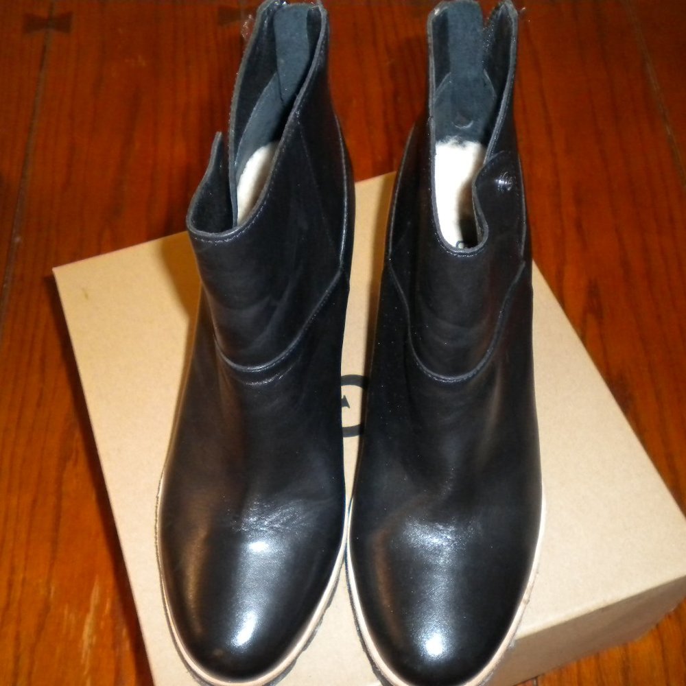 Uggs Black Wedge  3.5 inch heel